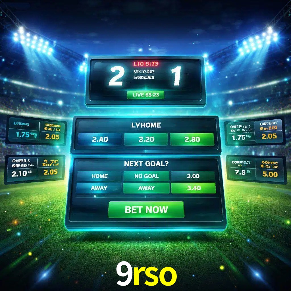 Vista de apuestas en vivo 9rso durante un partido en curso