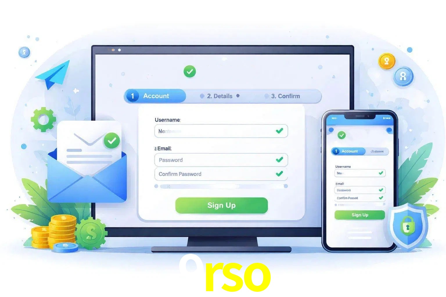 Registro de nuevo usuario y configuración de cuenta 9rso